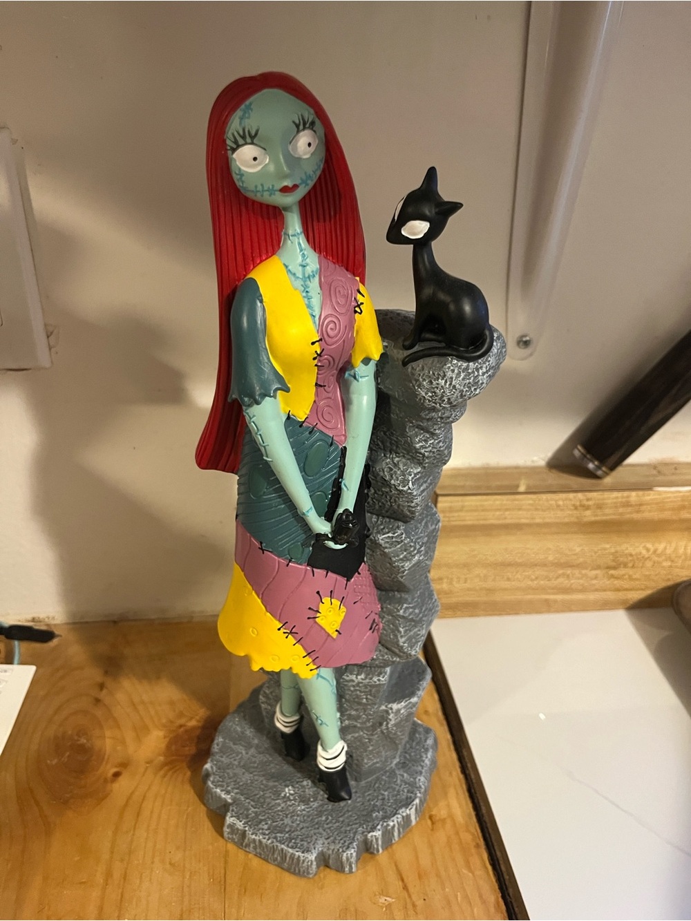 Disney Sally Patchwork Dress Figurine - with black cat Home Art Statue